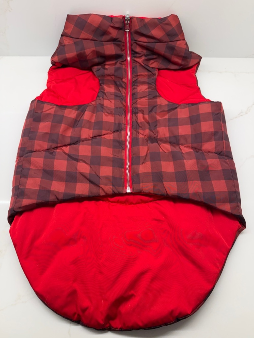 Lucy & Co Reversible Red Buffalo Plaid Puffer Vest XXL
